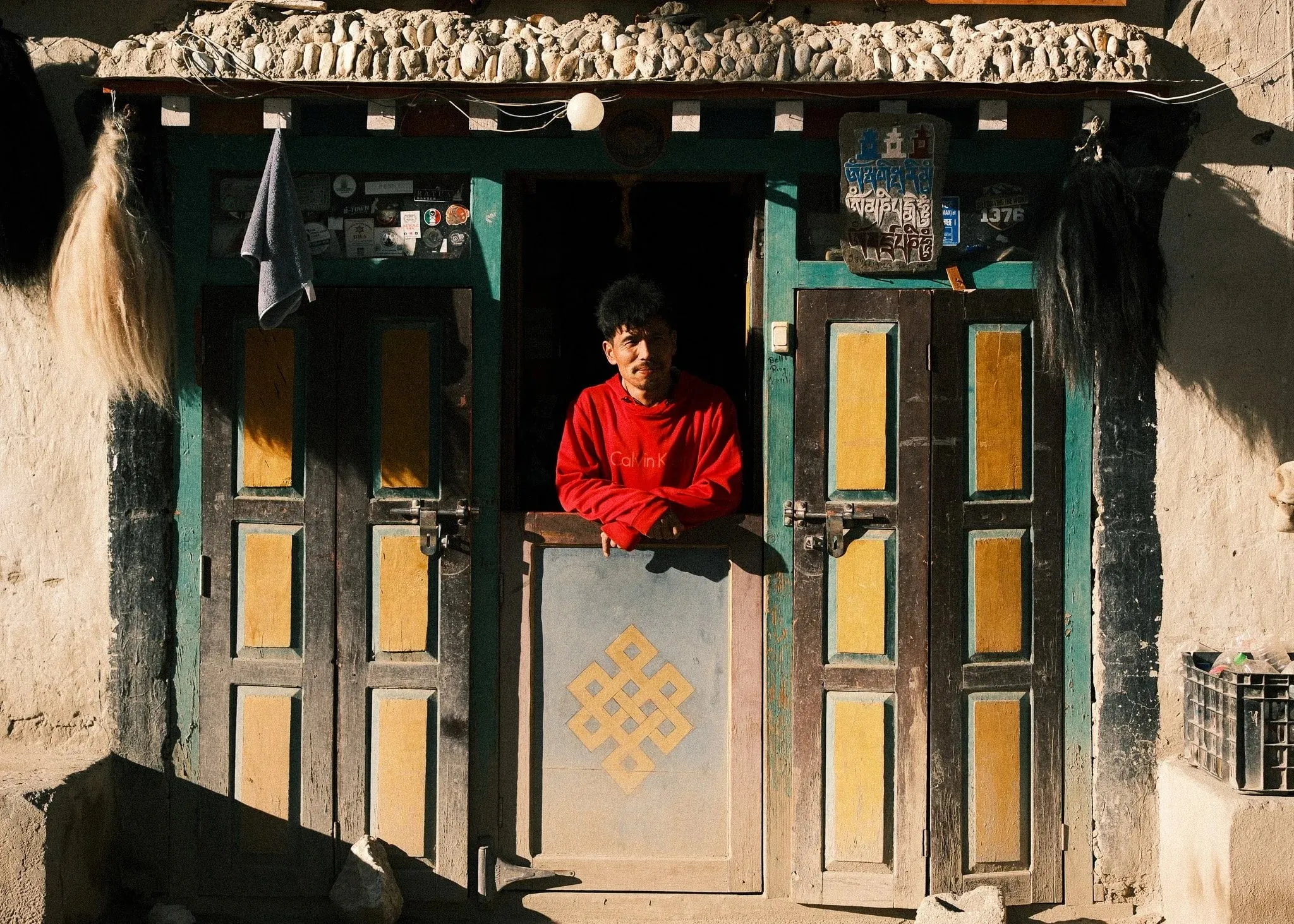 A man inside a traditional shop in Lo Manthang, Upper Mustang, Nepal