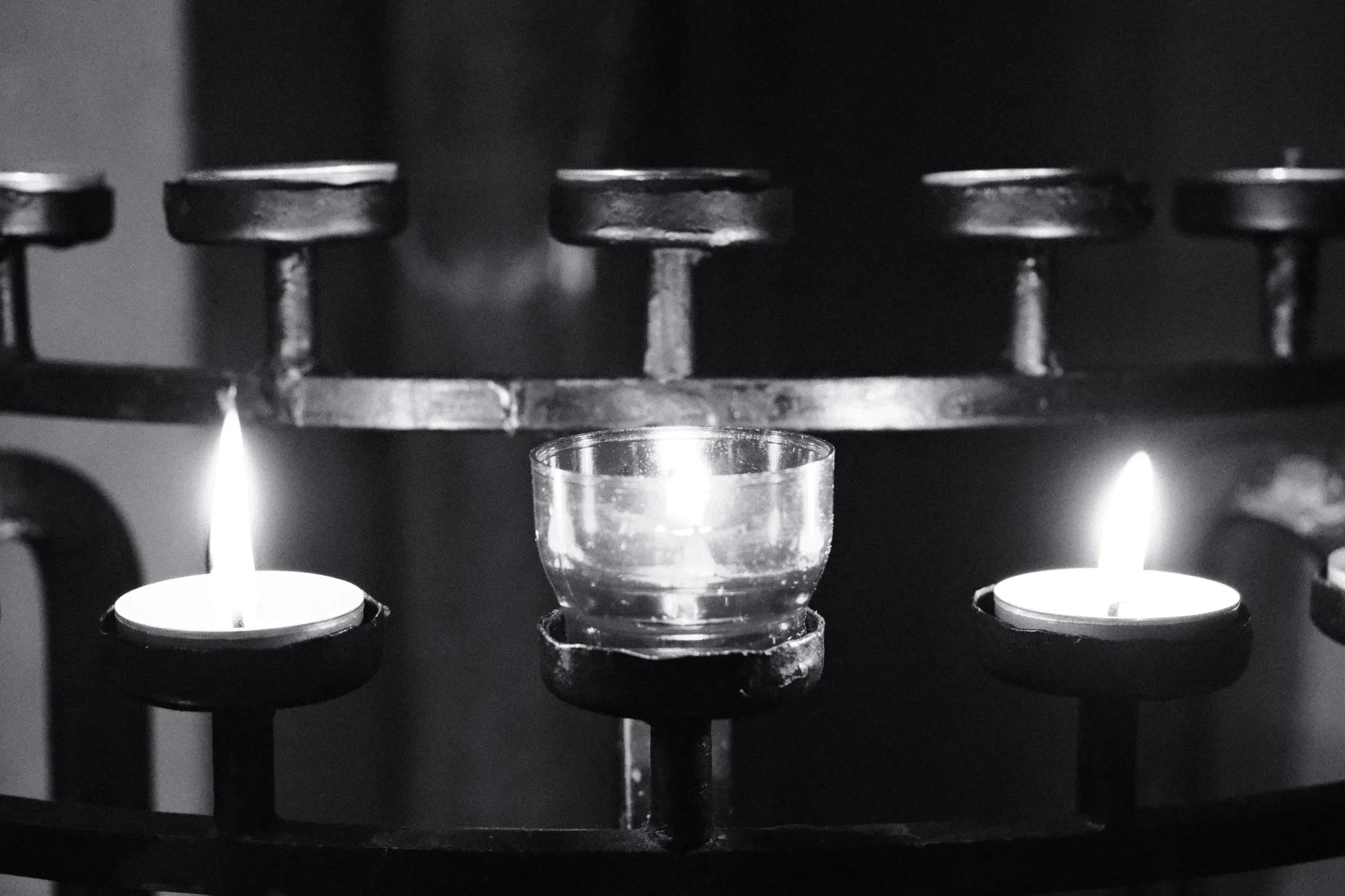 Candles burning at Canterbury Cathedral