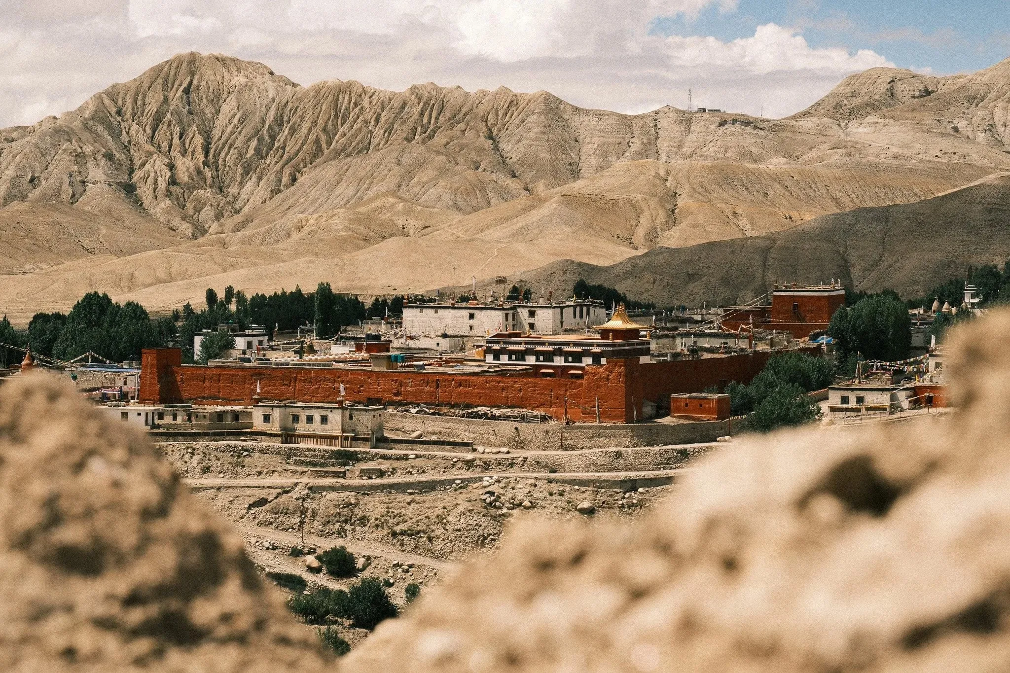 A landscape photo of Lo Manthang from the hillside